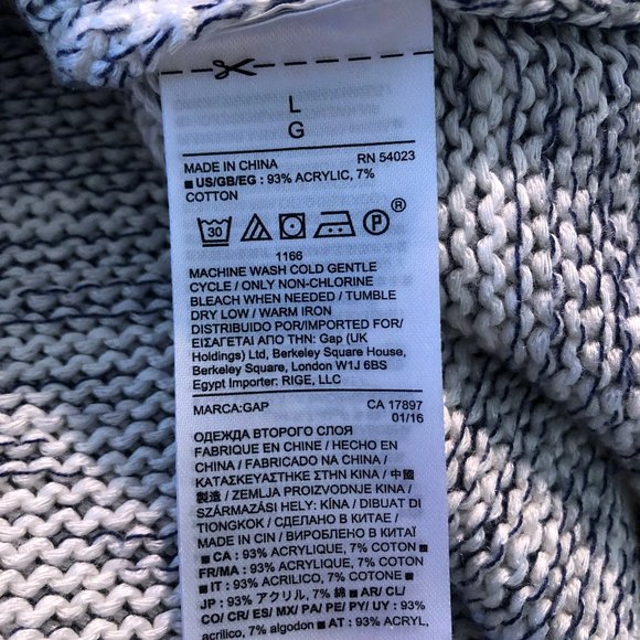GAP  blue and white striped sweater L - Picture 6 of 6